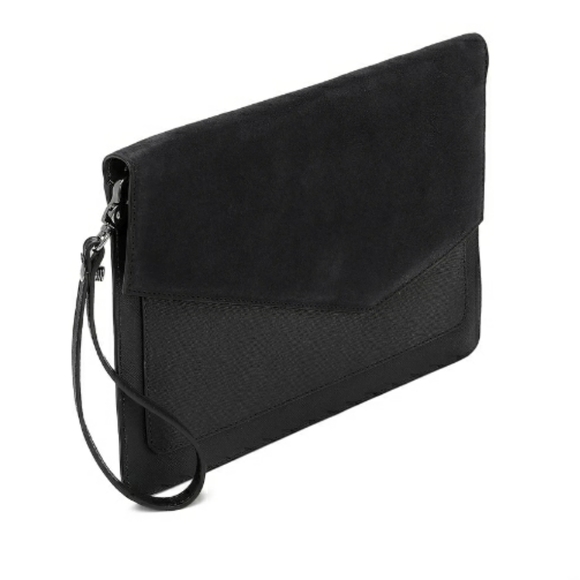 BOTKIER Black Cobble Hill Flap Clutch Wristlet New